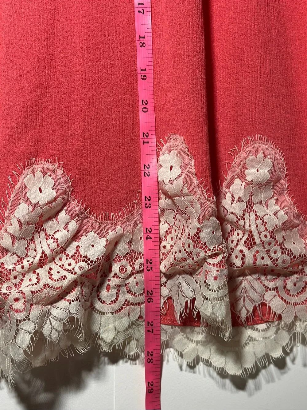 Umgee Coral Pink Lace Yoke Sleeveless mini dress - Picture 3 of 6